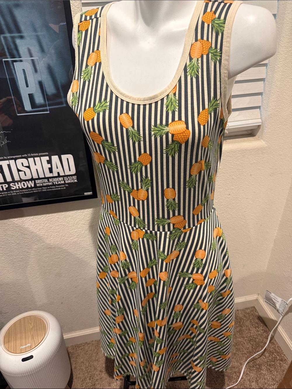 🍍Lularoe Nicki Pineapple Dress Striped Yellow